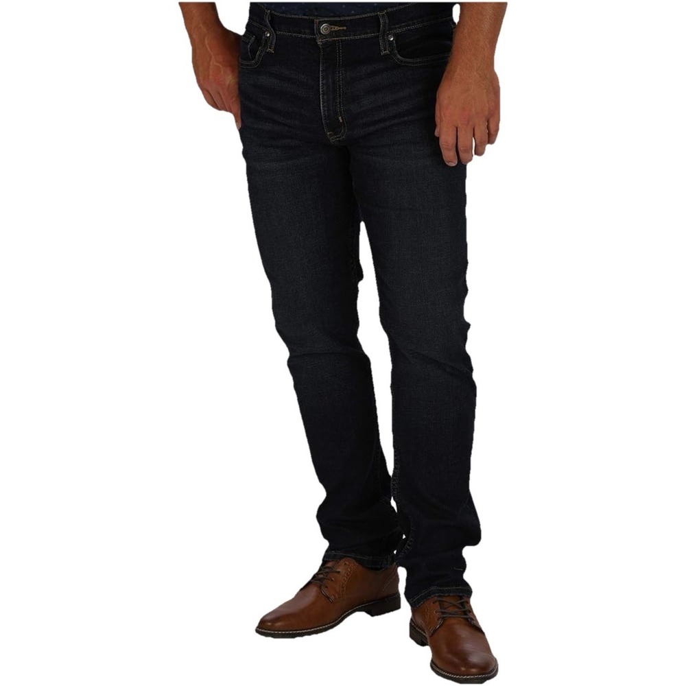George Men's Slim Fit Jeans 34x32 Blue Dark Wash Stretch‎ New